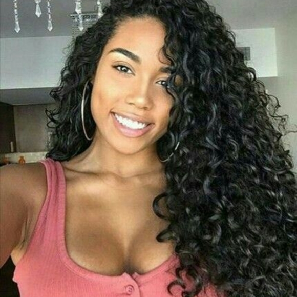 Wavy Fluffy Black Wig Long Curly  length